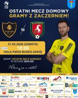 FUTSAL TEAM Busko-Zdrój zmierzy się w sobotę, 21 lutego 2026 roku, z zespołem KS Zaczernie w ramach rozgrywek sezonu 2025/2026. Początek spotkania zaplanowano na godzinę 18:00 w hali PMOS w Busku-Zdroju.