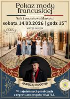 Miłośnicy mody i elegancji będą mieli okazję przenieść się na chwilę do Paryża. W sobotę 14 marca 2026 roku w sali koncertowej Sanatorium Marconi odbędzie się pokaz mody francuskiej, który zaprezentuje styl, szyk i ponadczasową elegancję inspirowaną francuskimi trendami.