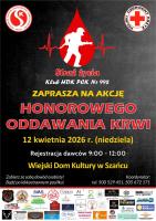 W niedzielę, 12 kwietnia 2026 roku, w Wiejskim Domu Kultury w Szańcu odbędzie się akcja honorowego oddawania krwi, do udziału w której zachęca Ochotnicza Straż Pożarna w Mikułowicach oraz Klub Honorowych Dawców Krwi 'Straż Życia' nr 998.