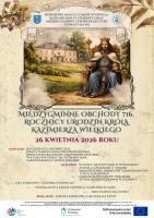 Burmistrz Miasta i Gminy Stopnica, Rada Miejska w Stopnicy oraz Miejsko-Gminne Centrum Kultury serdecznie zapraszają mieszkańców oraz gości na międzygminne obchody 716. rocznicy urodzin króla Kazimierza Wielkiego, które odbędą się 26 kwietnia 2026 roku.