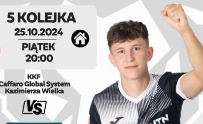 W piątek, 25 października 2024 r., o godzinie 20:00, w Hali Kazimierskiego Ośrodka Sportowego w Kazimierzy Wielkiej odbędzie się 5. kolejka 1. Polskiej Ligi Futsalu. Gospodarze, KKF Caffaro Global System Kazimierza Wielka, zmierzą się z drużyną GKS Futsal Nowiny. Zapraszamy do naszej telewizji internetowej Ponidzie.TV na transmisję LIVE.