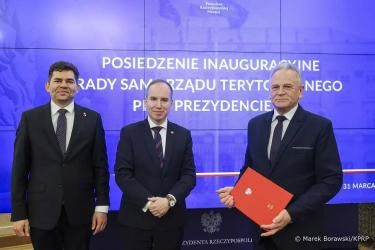 W dniu 31 marca 2026 roku w Pałacu Prezydenckim odbyło się inauguracyjne posiedzenie Rady Samorządu Terytorialnego przy Prezydencie RP, która została powołana przez Prezydenta RP Karola Nawrockiego 2 marca 2026 roku podczas Europejskiego Kongresu Samorządowego w Mikołajkach.
