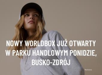 Znane marki, modowe trendy i promocje na start. Już wkrótce w Parku Handlowym Ponidzie w Busku-Zdroju otwarty zostanie sklep worldbox, a z okazji otwarcia na klientów czekają specjalne rabaty oraz bony podarunkowe dla pierwszych odwiedzających.