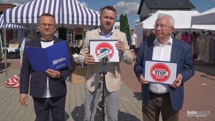 W środę, 30 lipca 2025 roku, na Placu Targowym w Busku-Zdroju odbyła się akcja zbierania podpisów pod wnioskiem o przeprowadzenie referendum STOP NIELEGALNEJ MIGRACJI. W wydarzeniu wzięli udział politycy Prawa i Sprawiedliwości: poseł na Sejm RP Michał Cieślak, poseł Krzysztof Lipiec oraz Marek Mazur - pełnomocnik krajowy europosła Arkadiusza Mularczyka.