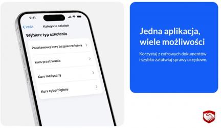 W aplikacji mObywatel udostępniono nową usługę umożliwiającą zapis na bezpłatne, dobrowolne szkolenia obronne przygotowane przez Ministerstwo Obrony Narodowej. Dzięki temu rozwiązaniu użytkownicy aplikacji zyskali prosty i szybki dostęp do programu, który pozwala zdobyć praktyczne umiejętności z zakresu bezpieczeństwa.