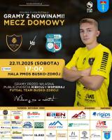 W sobotę, 22 listopada 2025 roku o godzinie 17:00 w Hali PMOS w Busku-Zdroju odbędzie się pierwszy w tym sezonie domowy mecz FUTSAL TEAM Busko-Zdrój w rozgrywkach 2. ligi futsalu. Gospodarze zmierzą się z GKS Futsal Nowiny, wymagającym przeciwnikiem i spadkowiczem z 1. ligi.