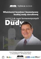 Dom Zdrojowy kompleksu #TężniaBusko zaprasza w czwartek, 13 listopada o
godz. 15:00 na prelekcję dr. nauk farmaceutycznych Romana Dudy,
poświęconą właściwościom leczniczym i kosmetycznym buskiej wody
siarczkowej.