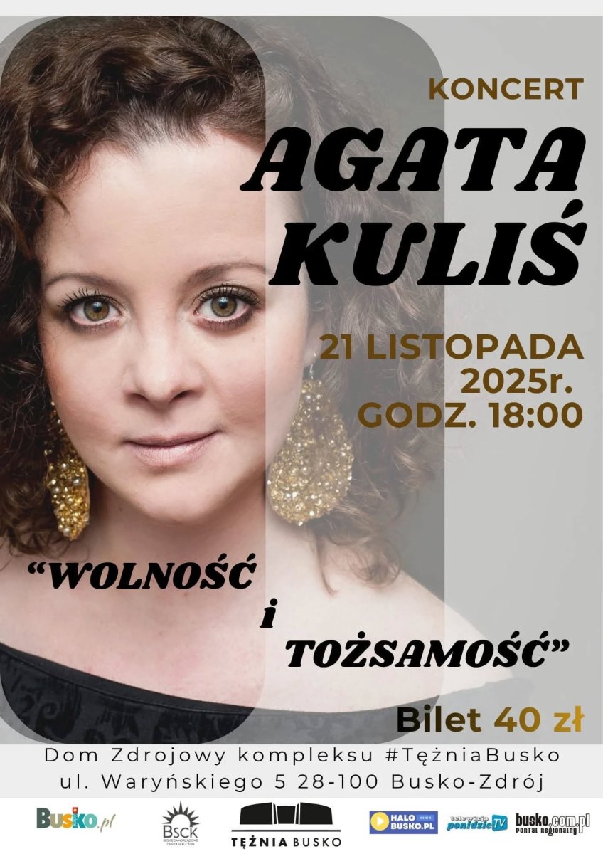 Muzyczna Tężnia zaprasza na wyjątkowy koncert duetu Agata Kuliś & Adam Jarzmik, który odbędzie się w piątek, 21 listopada o godzinie 18:00 w Domu Zdrojowym. Artyści zaprezentują autorskie utwory z najnowszego albumu 'Liberty & Identity', czyniąc wydarzenie prapremierą tego muzycznego projektu.