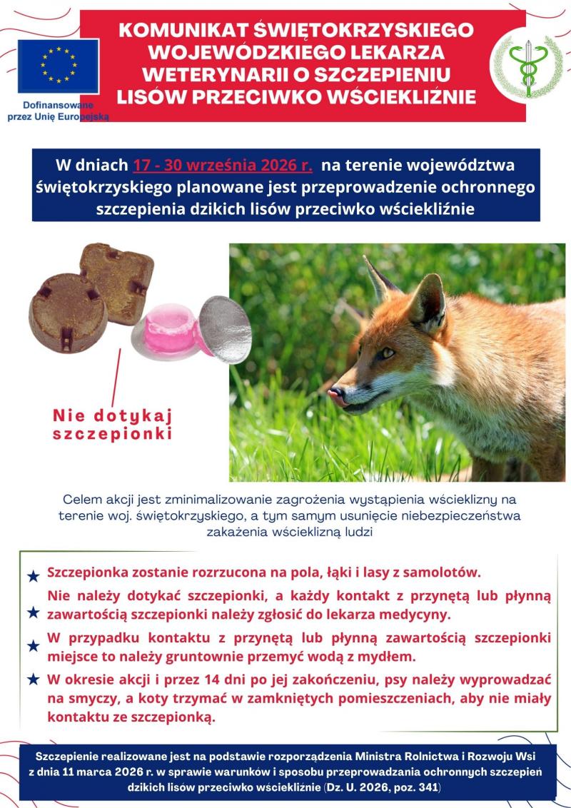 Akcja szczepienia lis�w przeciw w�ciekli�nie . Foto: 40788_plakat_szczepionka_przeci_wsciekliznie.jpg 