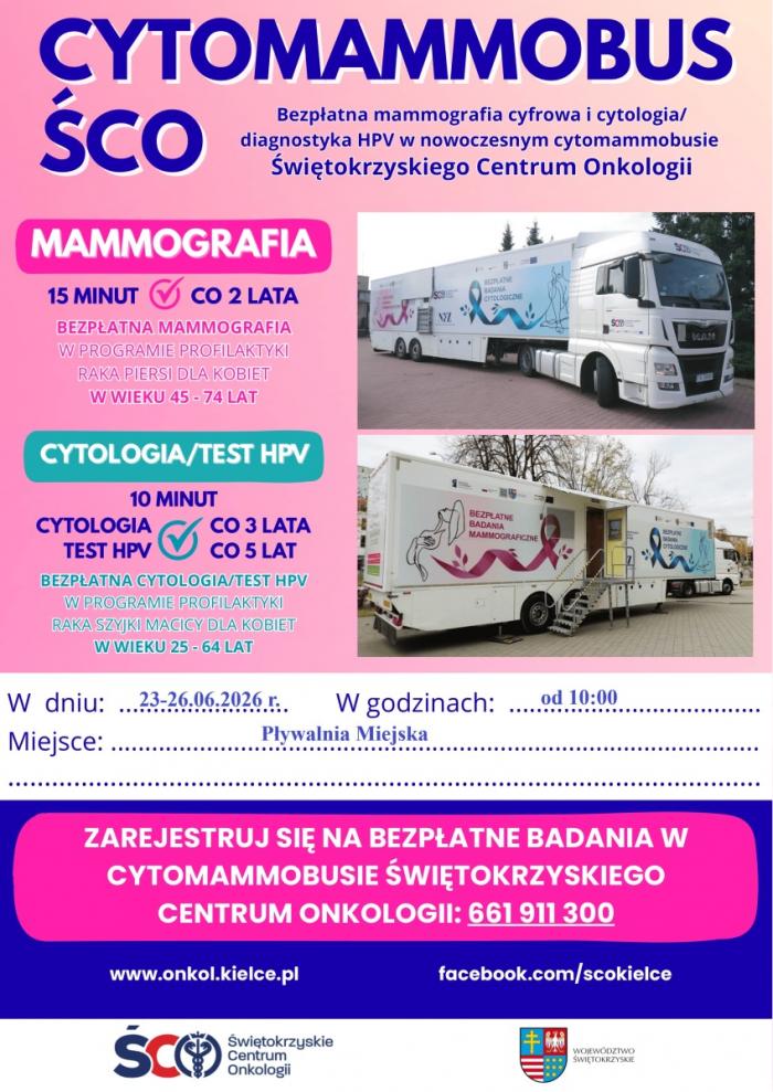 Bezpłatna mammografia i cytologia w Busku-Zdroju 