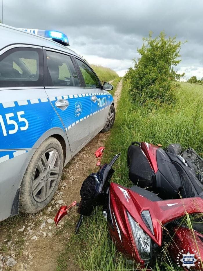 Pijany motorowerzysta uciekał przed policją