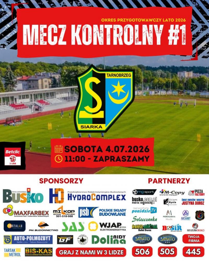 AKS 1947 Busko-Zdr�j zagra pierwszy mecz po awansie do Betclic 3 Ligi. Rywalem Siarka Tarnobrzeg. Foto: 43125_mecz_kontrolny_aks_siarka.jpg 