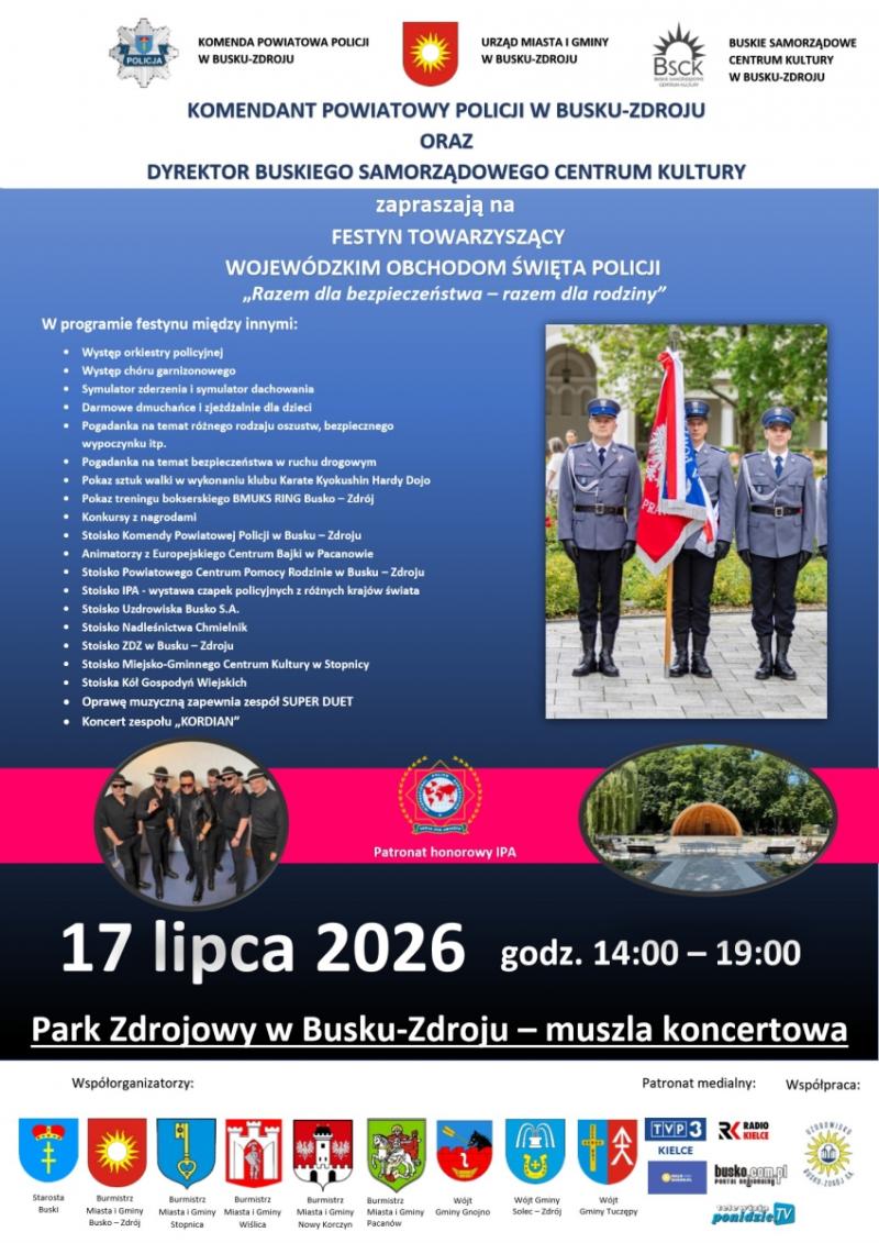 Rodzinny festyn z okazji �wi�ta Policji w Busku-Zdroju. B�d� pokazy, konkursy i koncert. Foto: 43188_festyn_policji.jpg 