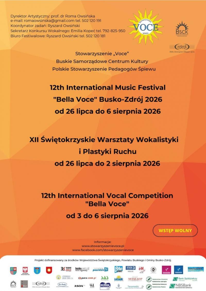 XII Mi�dzynarodowy Festiwal Muzyczny 'Bella Voce' 2026 w Busku-Zdroju.. Foto: 43234_bella_voce_2026_1.jpg 