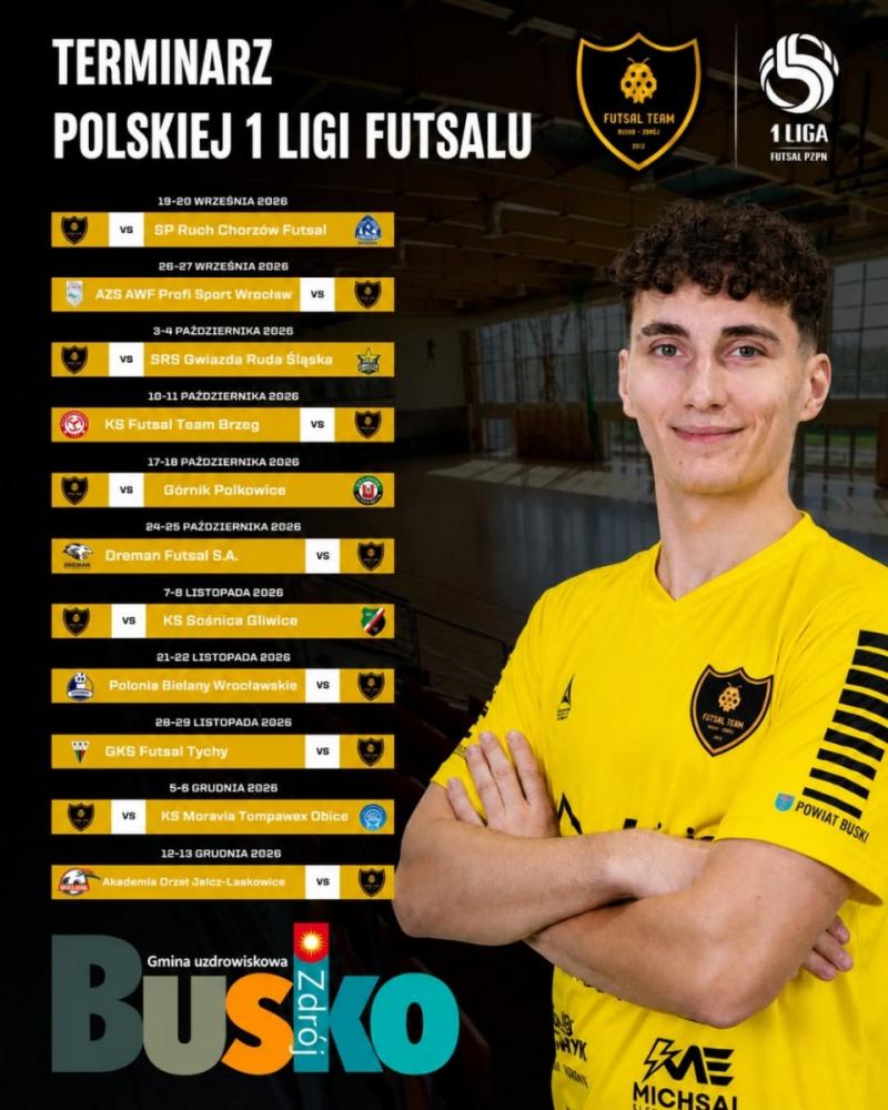 Futsal Team Busko-Zdr�j rozpocznie sezon przed w�asn� publiczno�ci�. Jest terminarz I ligi. Foto: 43268_terminarz_pierwszej_ligi_futslu.jpg 