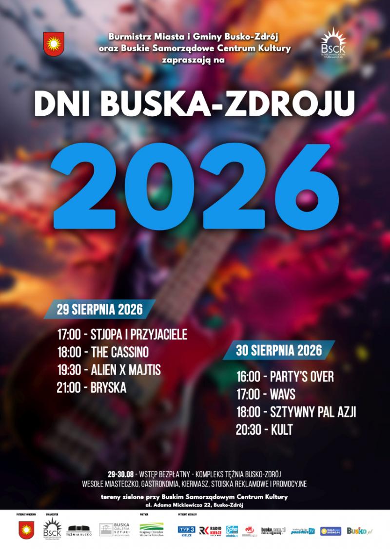 Dni Buska-Zdroju 2026. Kult, Bryska i Sztywny Pal Azji gwiazdami �wi�ta miasta. Foto: 43304_dni_buska2026_a.jpg 