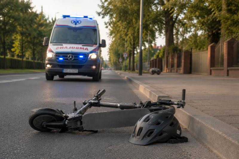 Coraz wi�cej wypadk�w na hulajnogach elektrycznych. Najbardziej zagro�one s� dzieci i m�odzie�. Foto: 43352_wypadek_na_hulajnodze_2.jpg 