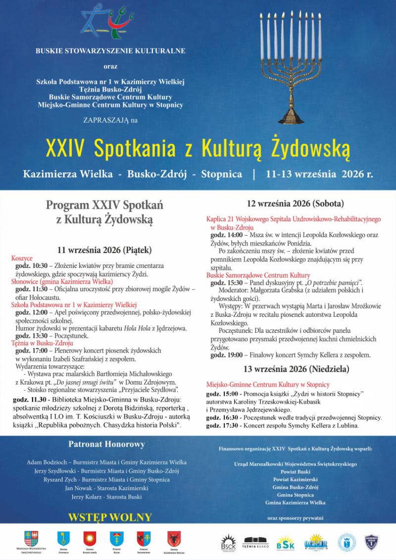 XXIV Spotkania z Kultur� �ydowsk�. Trzy dni wydarze� w Kazimierzy Wielkiej, Busku-Zdroju i Stopnicy. Foto: 43361_spotkania_z_kultura_zydowska_2026_2.jpg 