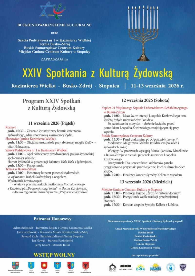 XXIV Spotkania z Kultur� �ydowsk�. Trzy dni wydarze� w Kazimierzy Wielkiej, Busku-Zdroju i Stopnicy. Foto: 43361_spotkania_z_kultura_zydowska_2026_3.jpg 