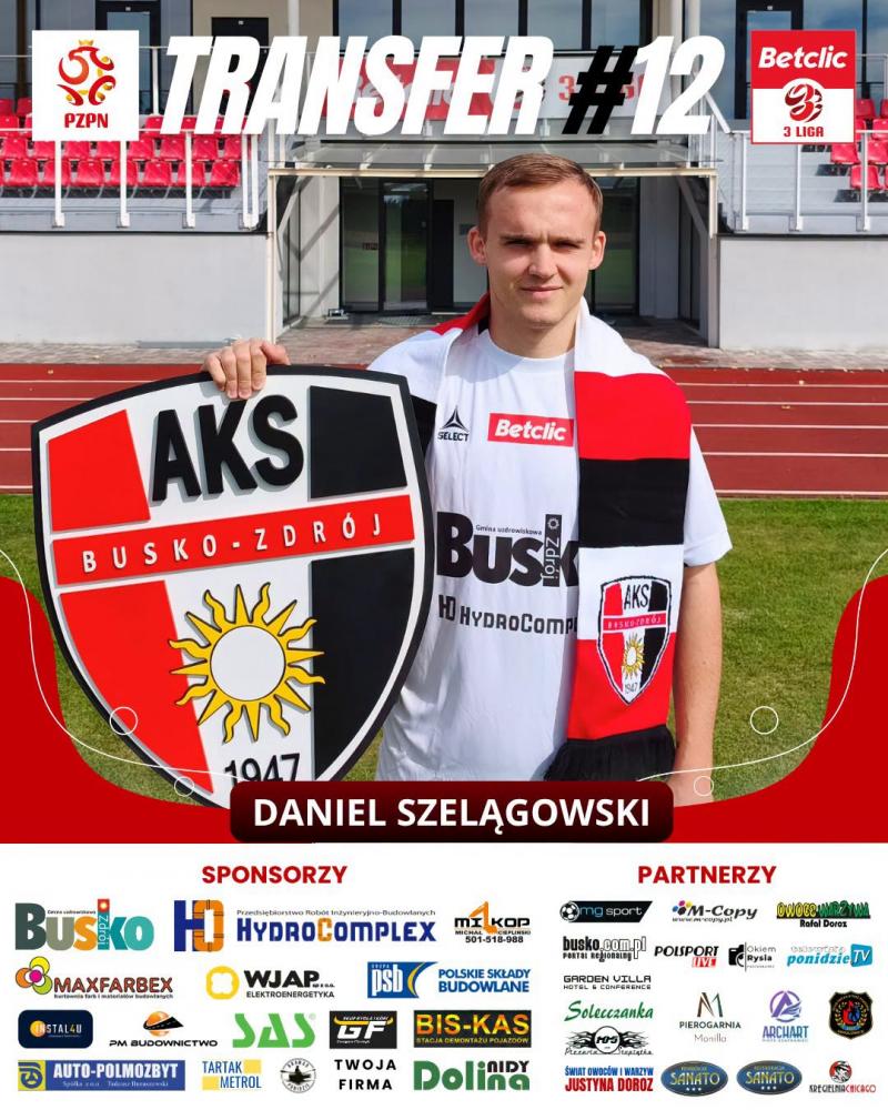 Daniel Szel�gowski nowym zawodnikiem AKS 1947 Busko-Zdr�j. Dzi� wyjazdowy mecz z Koron� II Kielce. Foto: 43438_aks_transfer.jpg 