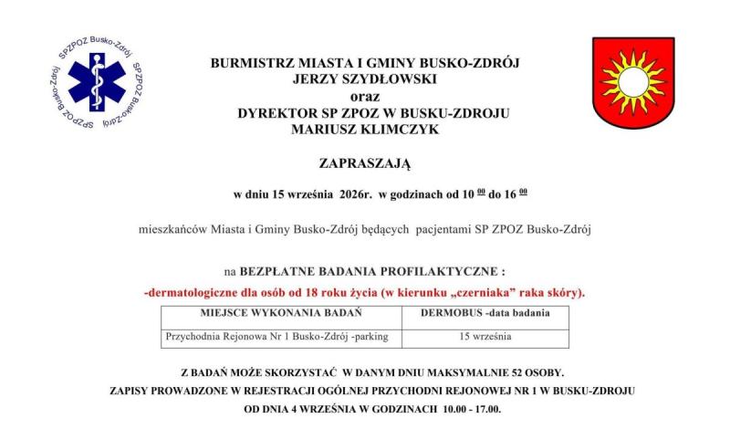 Bezp�atne badania dermatologiczne w Busku-Zdroju. Ruszy�y zapisy dla mieszka�c�w. Foto: 43468_badanie_busko.jpg 