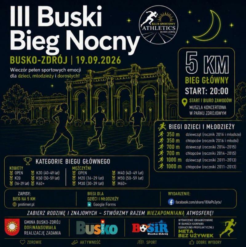 III Buski Bieg Nocny ju� 19 wrze�nia. Na starcie dzieci, m�odzie� i doro�li. Foto: 43521_buski_bieg_nocny_2026_trzecia_edycja.jpg 