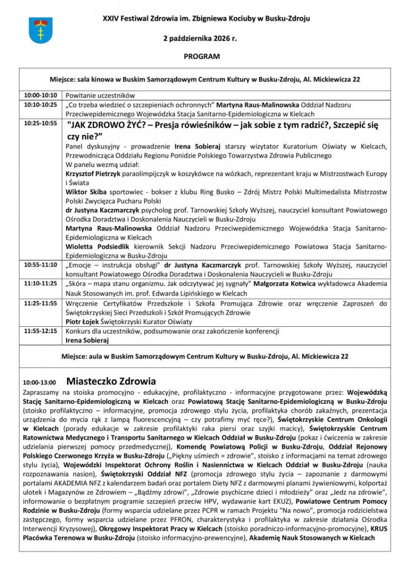 XXIV Festiwal Zdrowia im. Zbigniewa Kociuby w Busku-Zdroju . Foto: 43570_festiwal_zdrowia_kociuby_2.jpg 