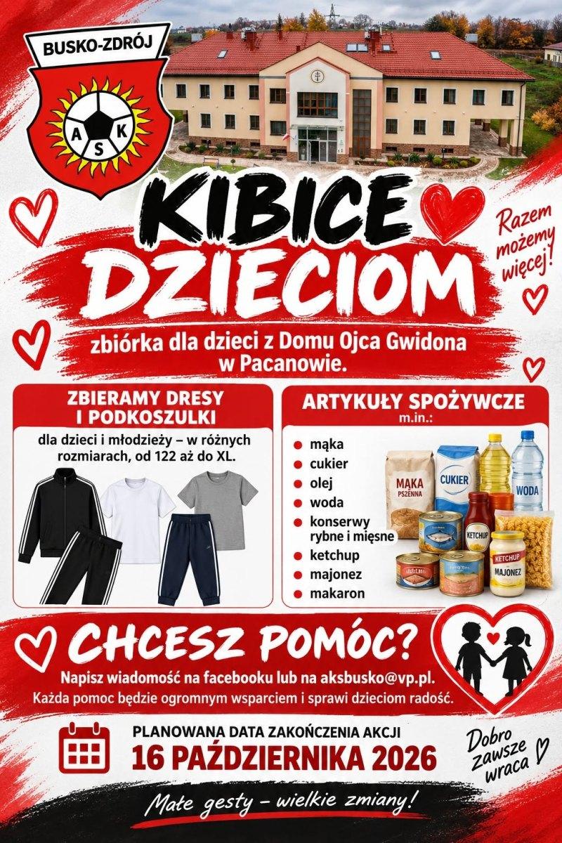 Kibice AKS Busko pomagaj� dzieciom. Ruszy�a zbi�rka dla Domu Ojca Gwidona w Pacanowie. Foto: 43577_pomoc_kibicow_aks.jpg 
