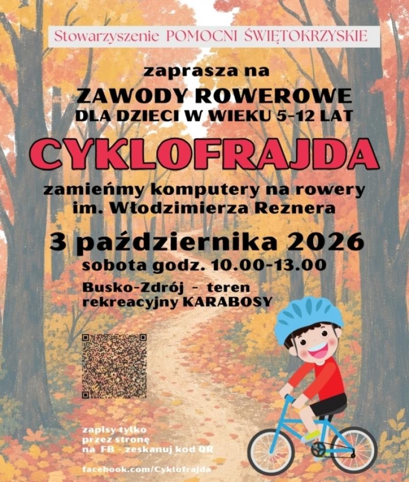 Cyklofrajda 2026 w Busku-Zdroju. Rowerowe zawody dla dzieci ju� 3 pa�dziernika. Foto: 43582_43582_zawody_rowerowe_karabosy.jpg 
