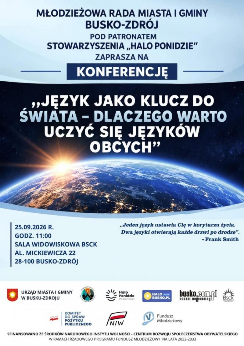 J�zyk jako klucz do �wiata. W Busku-Zdroju odb�dzie si� konferencja o nauce j�zyk�w obcych. Foto: 43588_konferencja_mlodziezowa_rada_miasta.jpg 