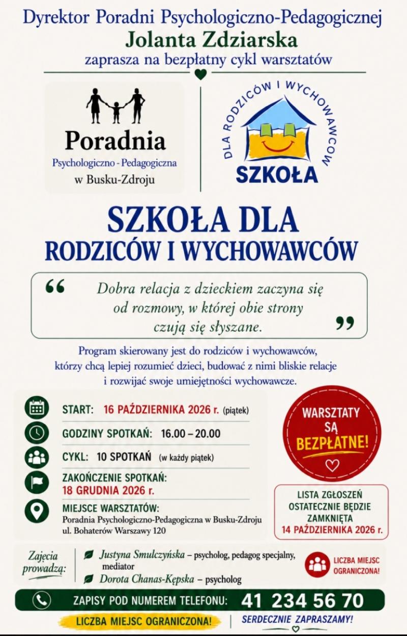 Bezp�atna 'Szko�a dla Rodzic�w i Wychowawc�w' w Busku-Zdroju. Ruszaj� zapisy na cykl warsztat�w. Foto: 43592_szkola_dla_rodzicow.jpg 