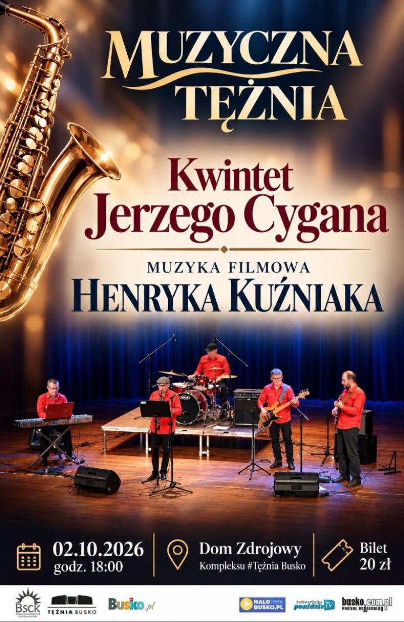 Muzyczna T�nia w Busku-Zdroju. Kwintet Jerzego Cygana zagra muzyk� filmow� Henryka Ku�niaka. Foto: 43621_kwintet_jerzego_cygana.jpg 