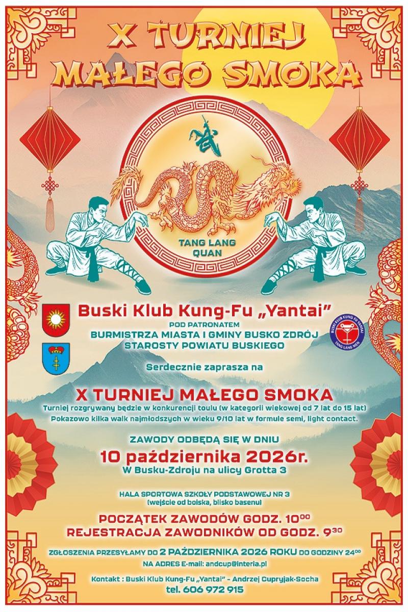 X Turniej Ma�ego Smoka w Busku-Zdroju. M�odzi zawodnicy Kung-Fu stan� do rywalizacji. Foto: 43627_turniej_malgo_smoka_2026_busko.jpeg 