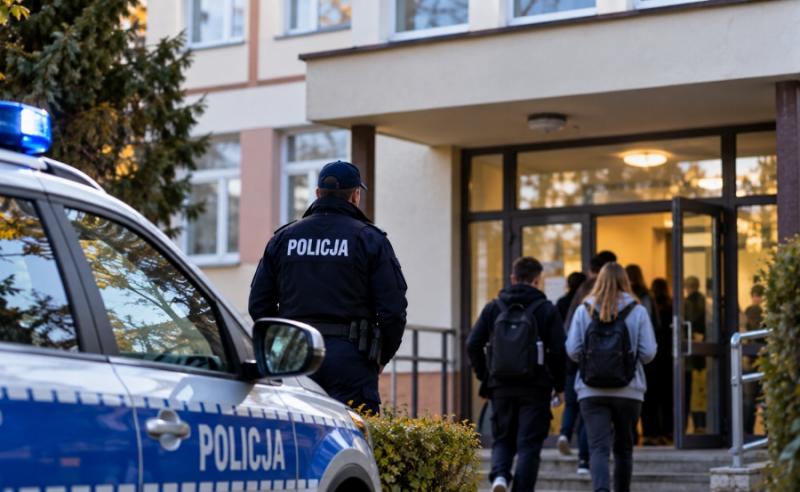 Policja interweniowa�a w liceum w Pi�czowie. Jeden z uczni�w zatrzymany w zwi�zku z doniesieniami o 'krwawym pi�tku'. Foto: 43684_interwencje_policji_szkoly.jpg 