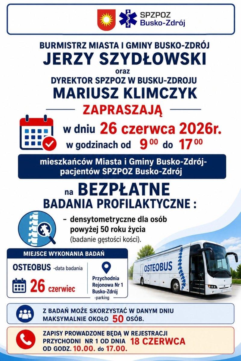 Bezpłatne badania gęstości kości w Busku-Zdroju. Ruszają zapisy dla osób po 50. roku życia (foto 1) Bezpłatne badania gęstości kości w Busku-Zdroju. Ruszają zapisy dla osób po 50. roku życia. Foto: 43016_osteobus.jpg